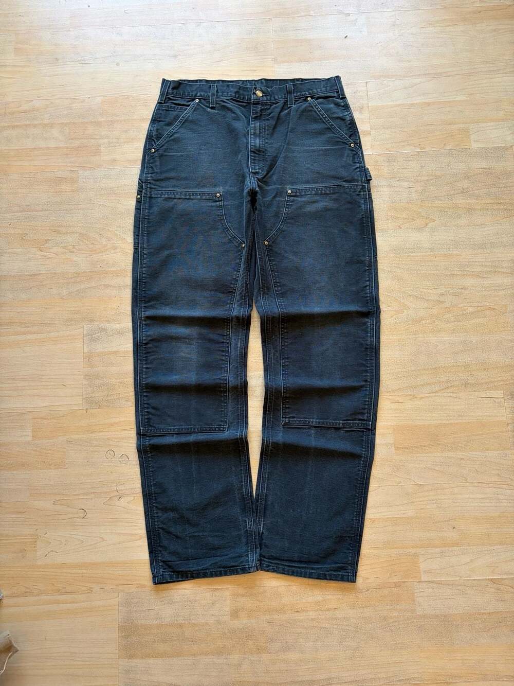 Carhartt Faded Black Double Knee Workwear Carpenter Pants